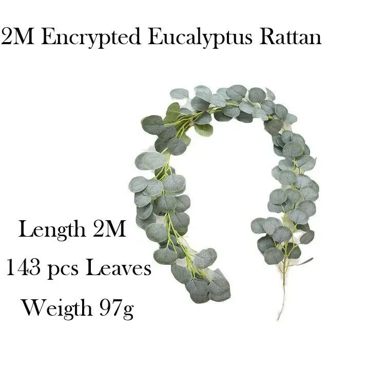 Лидер продаж 2 м Шелковый Искусственный эвкалипт круглые листья фотоальбом цветы