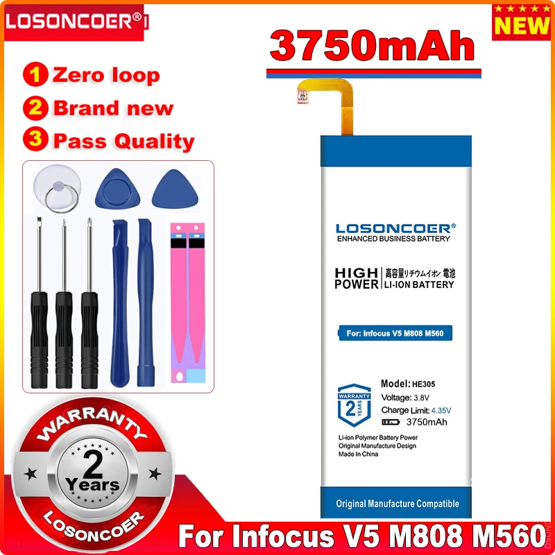 Аккумулятор HE305 3750 мА · ч для Infocus V5 M808 M560 Новые поступления батареи сотового