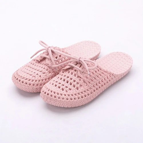 

Women Canvas Flat Slipper 2021 Woman Lace Up Ladies Peep Toe New Women's Casual Female Fashion Denim Beach Shoes Plus Size 35-43