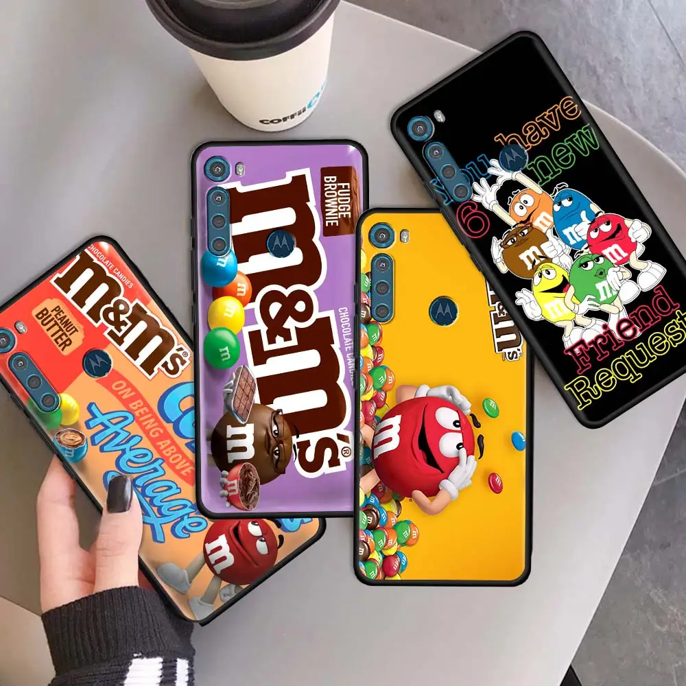 

Phone Capa for Motorola G9 Play One Fusion G8 Power Lite Shell for Moto E6s Edge Plus G30 Soft Case M&M's Chocolate