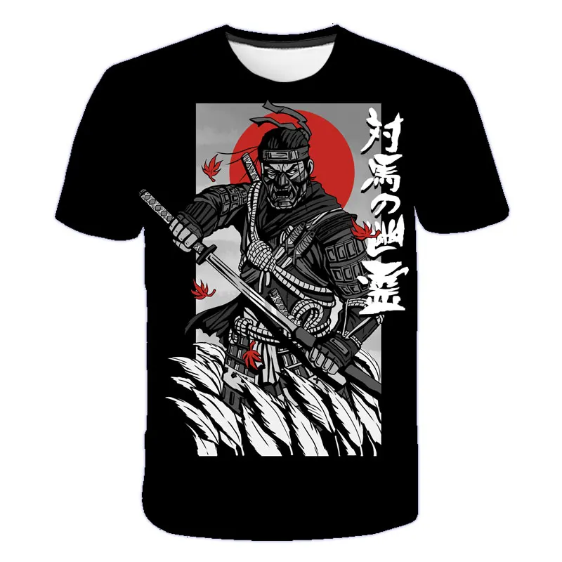

boys t shirt Game Jin Sakai Ghost Of Tsushima Harajuku t-shirt Costume Japanese Katana Samurai Ronin baby boy clothes Polyester