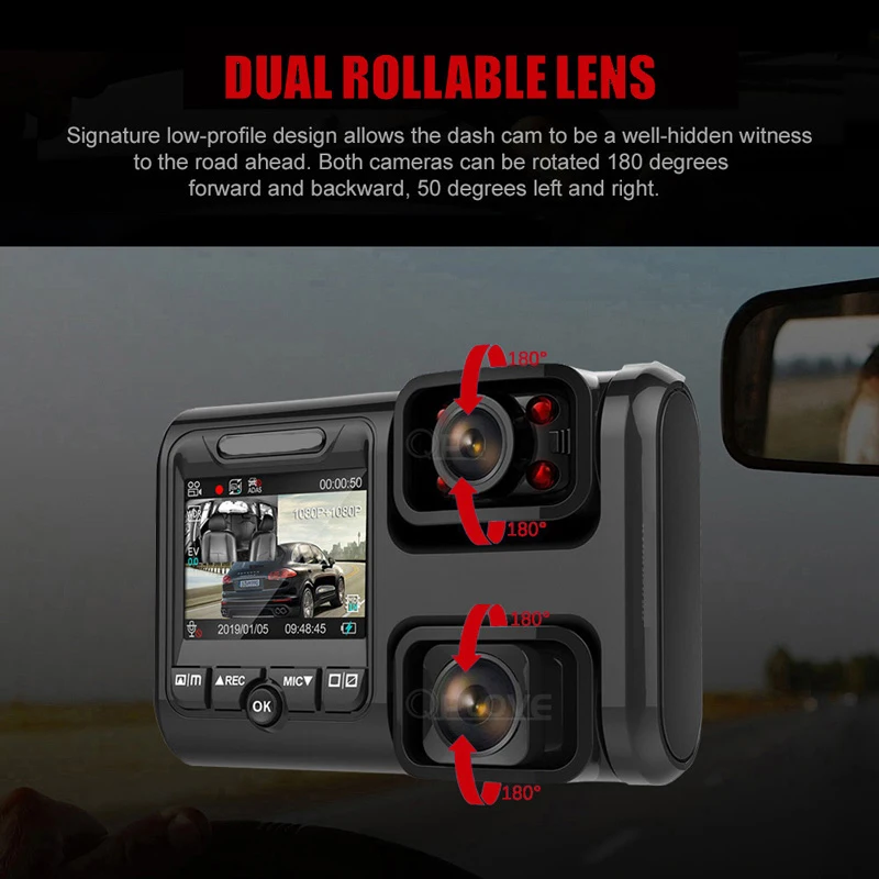 QPLOVE 4K Автомобильный видеорегистратор HD 2160P gps видеорегистратор двойная подвижная камера и сенсор sony с беспроводной Wi-Fi супер ночного видения авто рекордер