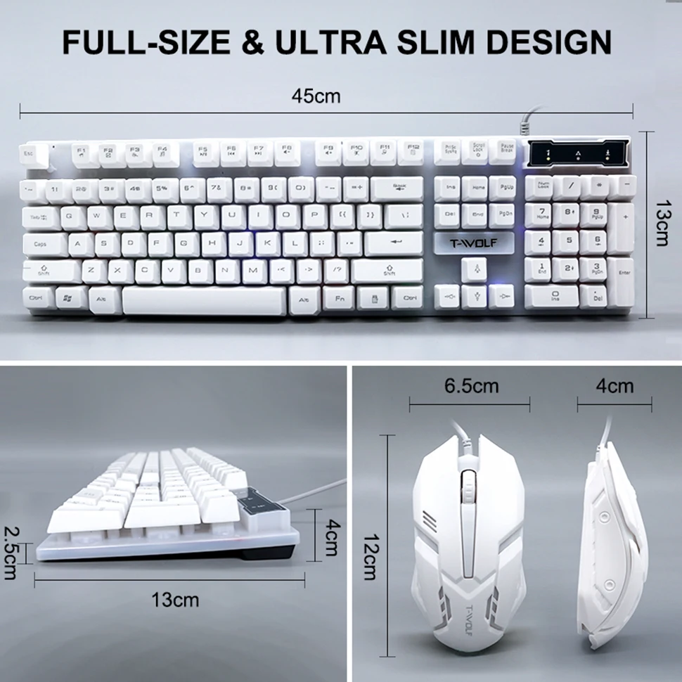 business game pc laptop keyboard with mouse combo wired keyboard with led backlight keyboard gamer kit silent gaming mouse set free global shipping