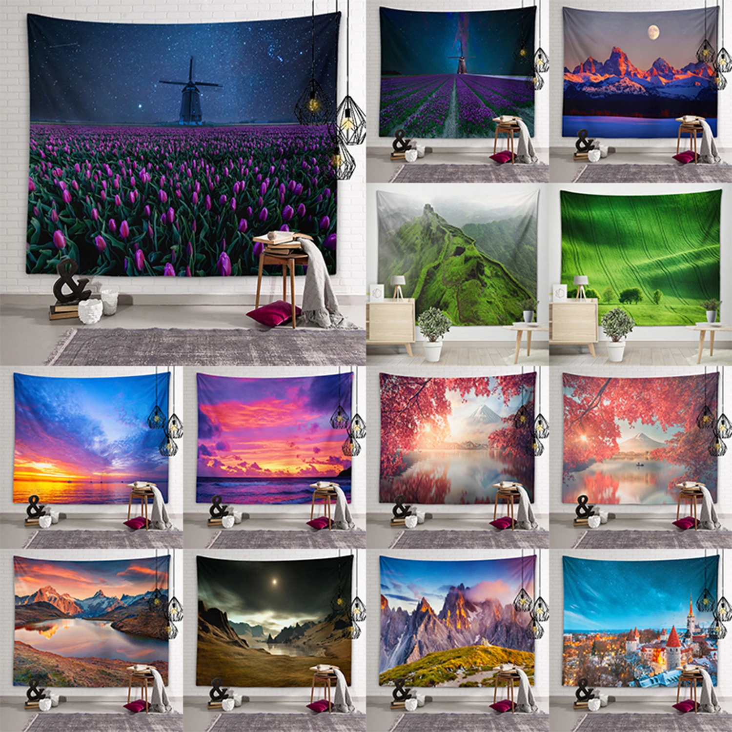 

Landscape art tapestry wall artist life bedspread beach towel