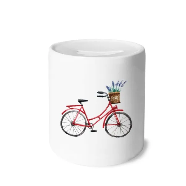 

Акварельный велосипед Лаванда Цветок копилка для денег сберегающие банки керамический чехол для монет для детей и взрослых