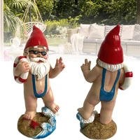summer gnome in swimsuit by the beach lawn gnome figurine novelty home garden statue decor yard outdoor indoorornament promotion