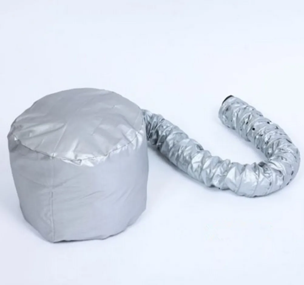 Шапка колпачок для сушки волос мягкая переносная шапка насадка фена серая