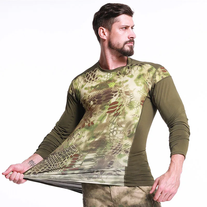 Мужская Уличная Военная тактическая рубашка с длинным рукавом дышащие