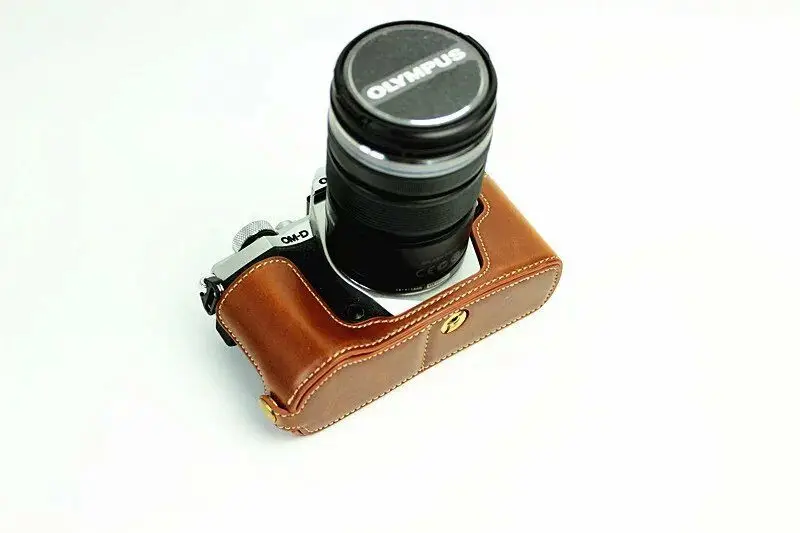 Type B Brown LimitX из искусственной кожи чехол Нижняя открывающаяся версия Защитный Половина тела крышка база для Olympus OMD EM5 OM-D E-M5 Mark II 2 камера - Цвет: Type B Brown