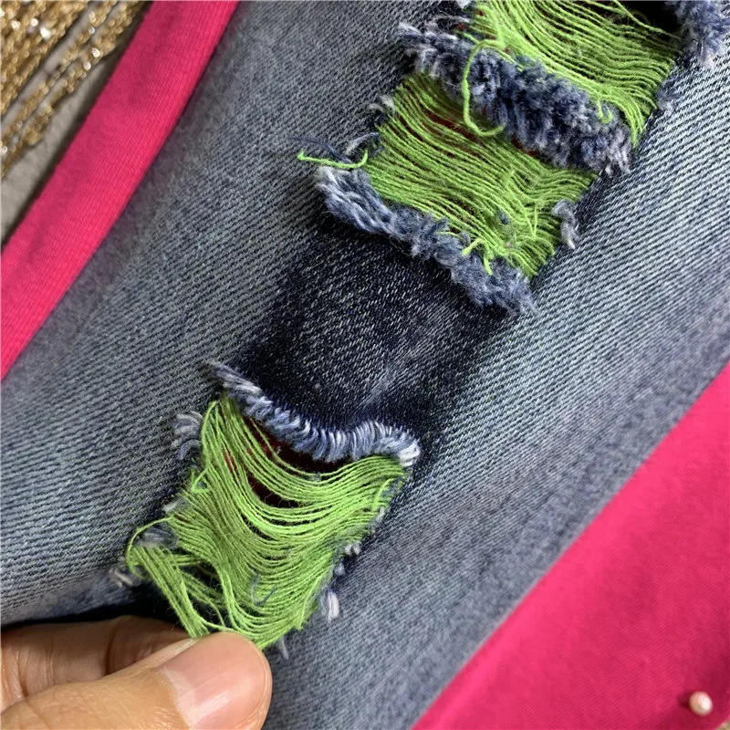 Спортивные штаны женские из денима с высокой талией | Женская одежда