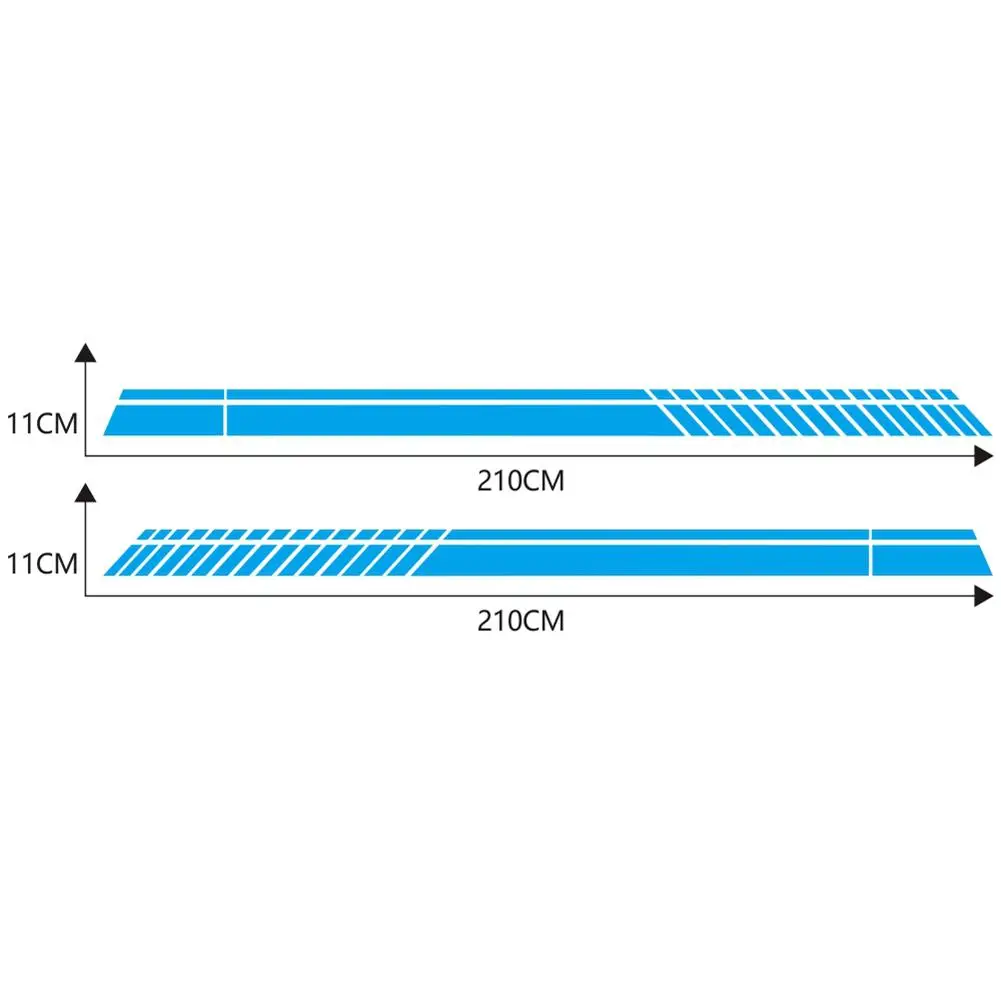 

2pcs Bright Color Car Stickers Long Stripe Auto Side Skirt Body Styling Decals PVC Waterproof Decorative Accessories
