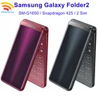 Оригинальный Samsung Galaxy Folder2 G1650  95% Новый  две Sim-карты 2 ГБ + 16 Гб ПЗУ четырехъядерный процессор Snapdragon 3,8 ''LTE 8MP флип сотовый телефон папка 2