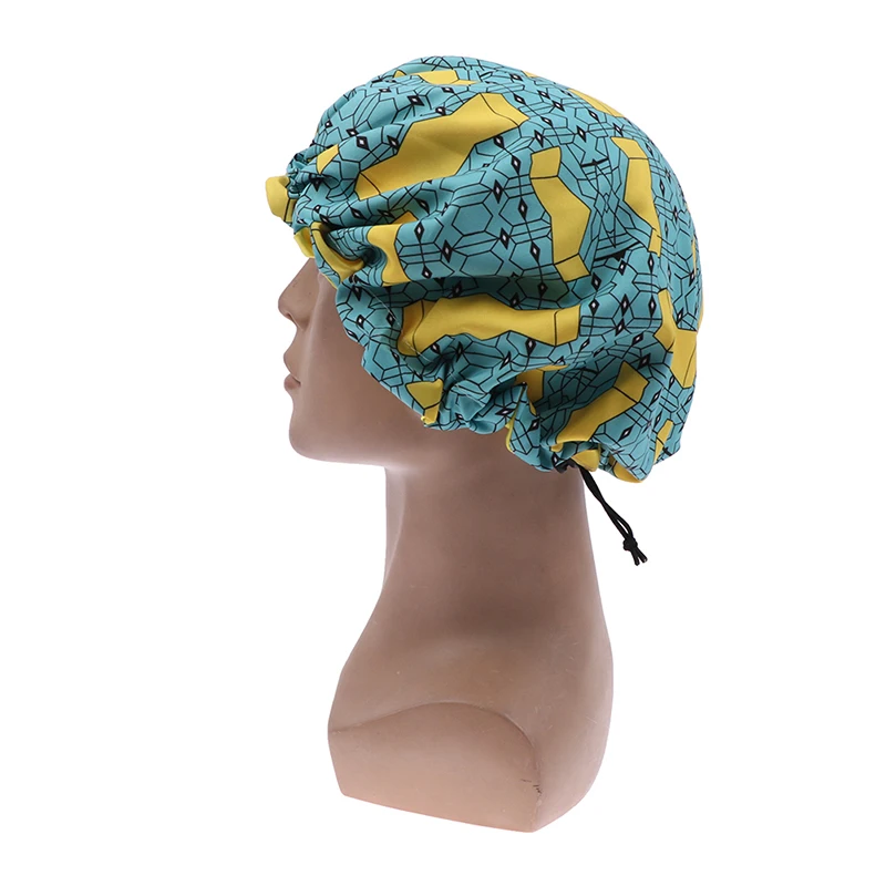 

Adjust Children Adult Printed Turban Cap Stain Bonnet For Hair Care Night Sleep Hat Silk Head Wrap Shower Cap Hair Styling Tools