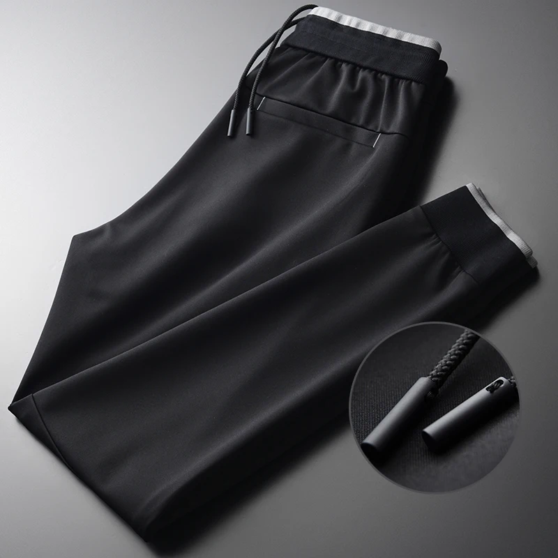

Мужские брюки Minglu, роскошные осенние Саржевые модные облегающие мужские брюки контрастных цветов, размера плюс 4xl, спортивные мужские брюки...