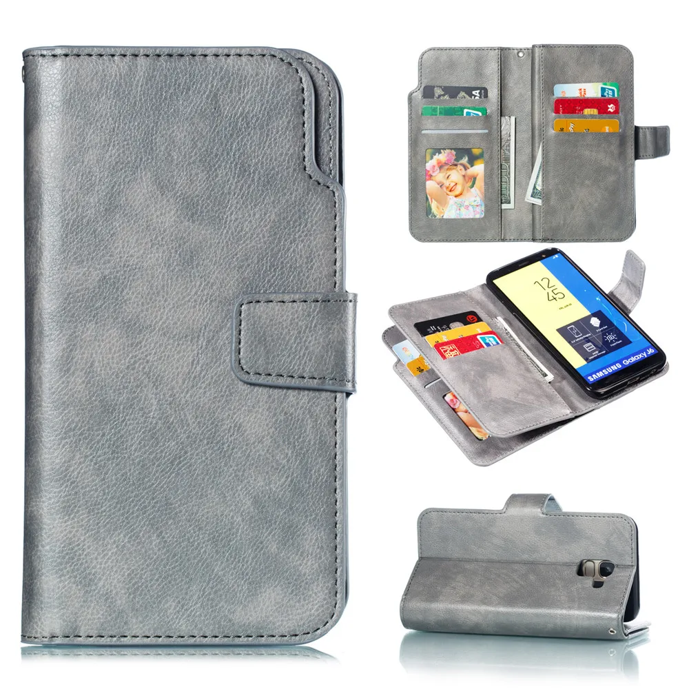 luxury leather flip case for samsung galaxy j3 j5 j4 j6 a6 a8 plus j8 j2 pro eu a7 2018 a5 a3 2017 2016 2015 wallet phone cover free global shipping