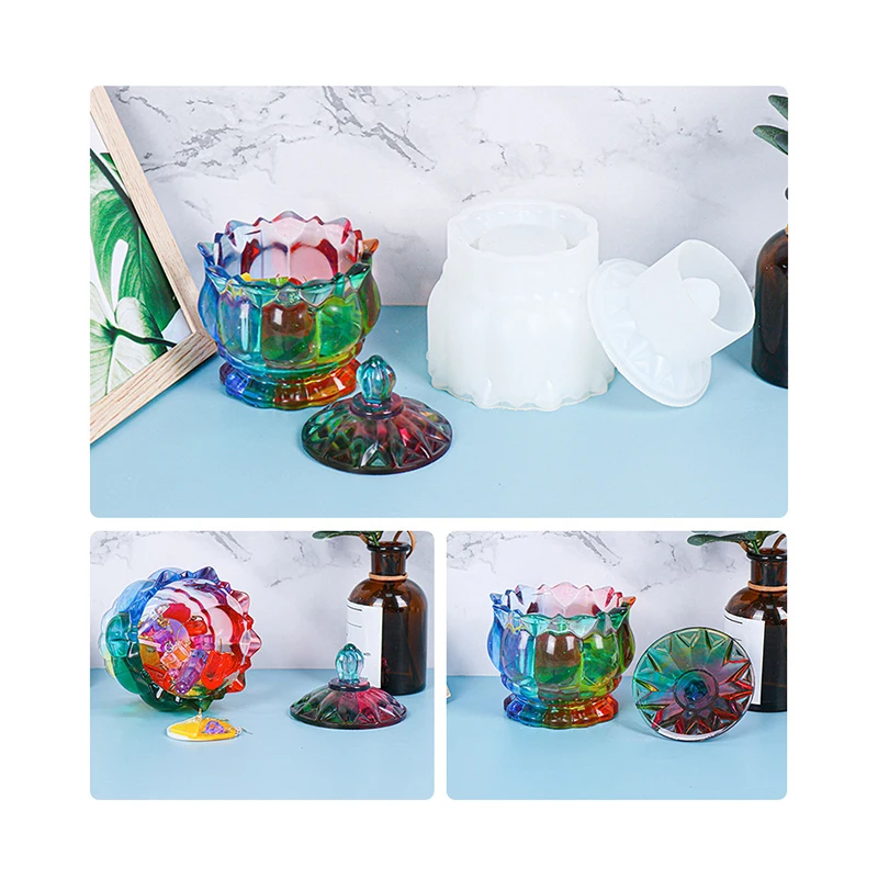 

3D Round Small Jewelry Box Resin Mold Silicone Casting Mold Crystal Epoxy Resin Mold Birthday Gift Home Decoration Craft DIY
