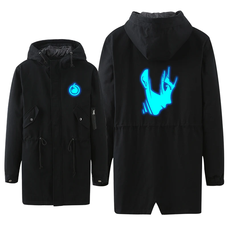 

Cosplay Hell Girls Jacket Luminous Color Printing Zipper Hooded Coat New Style Fashion Long Thin Casual Hoodie Tooling Overcoat