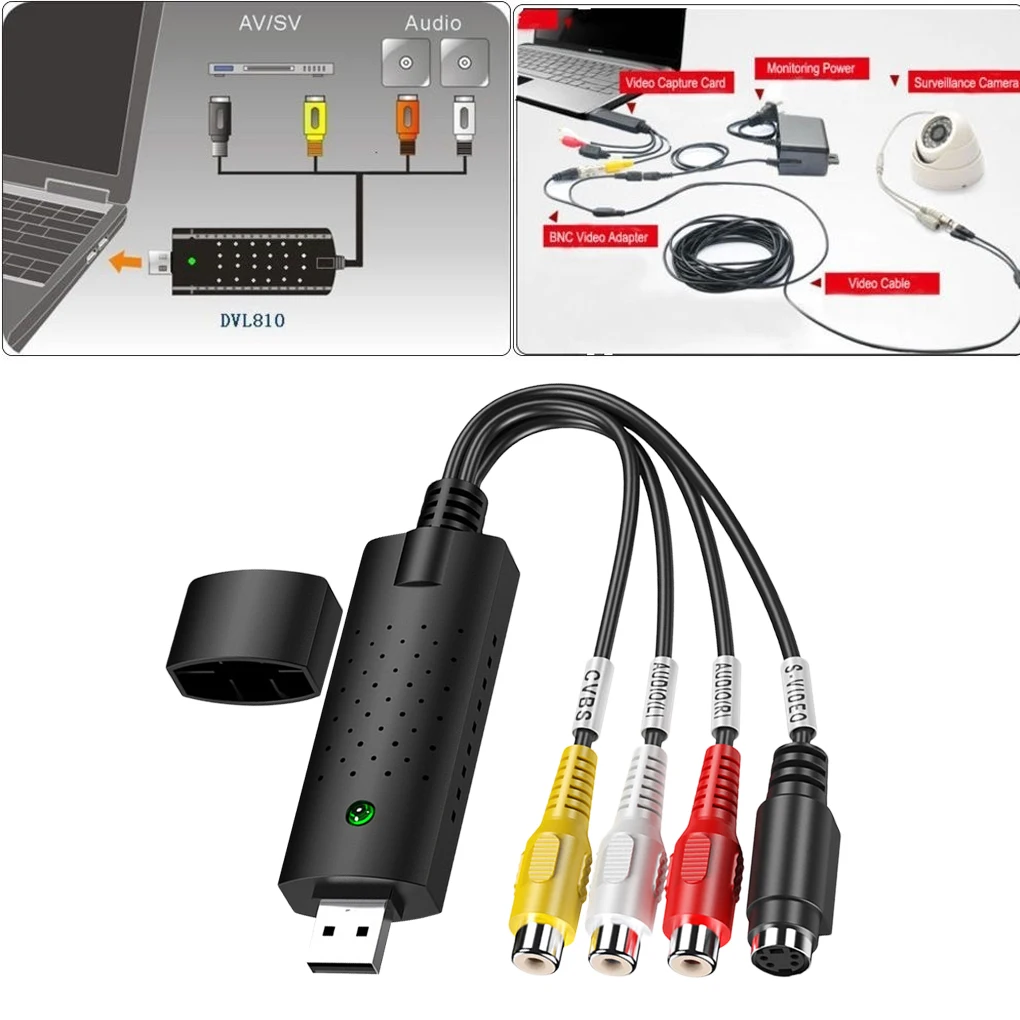 USB2.0 аудио AV ТВ Карта конвертер VHS в DVD аналоговый видео цифровой формат Запись