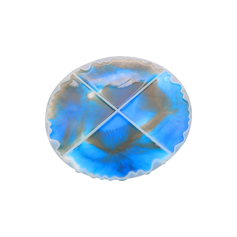 Ins горячей смолы Coaster Силиконовые формы diy креативный Агат резки океана