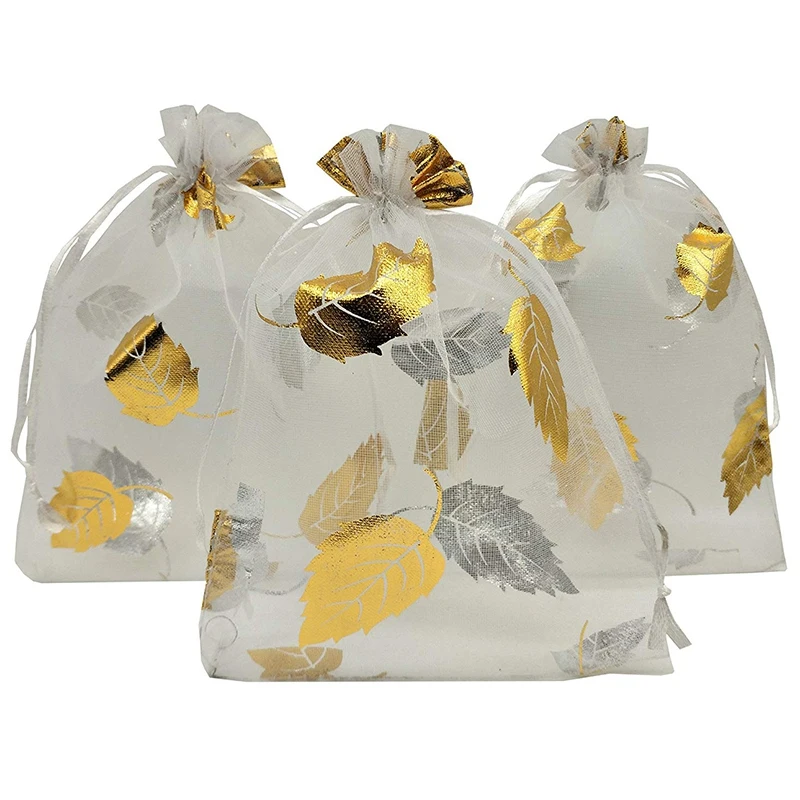 100 шт. 9X12cm Подарочный мешочек из органзы для ювелирных изделий конфетный на