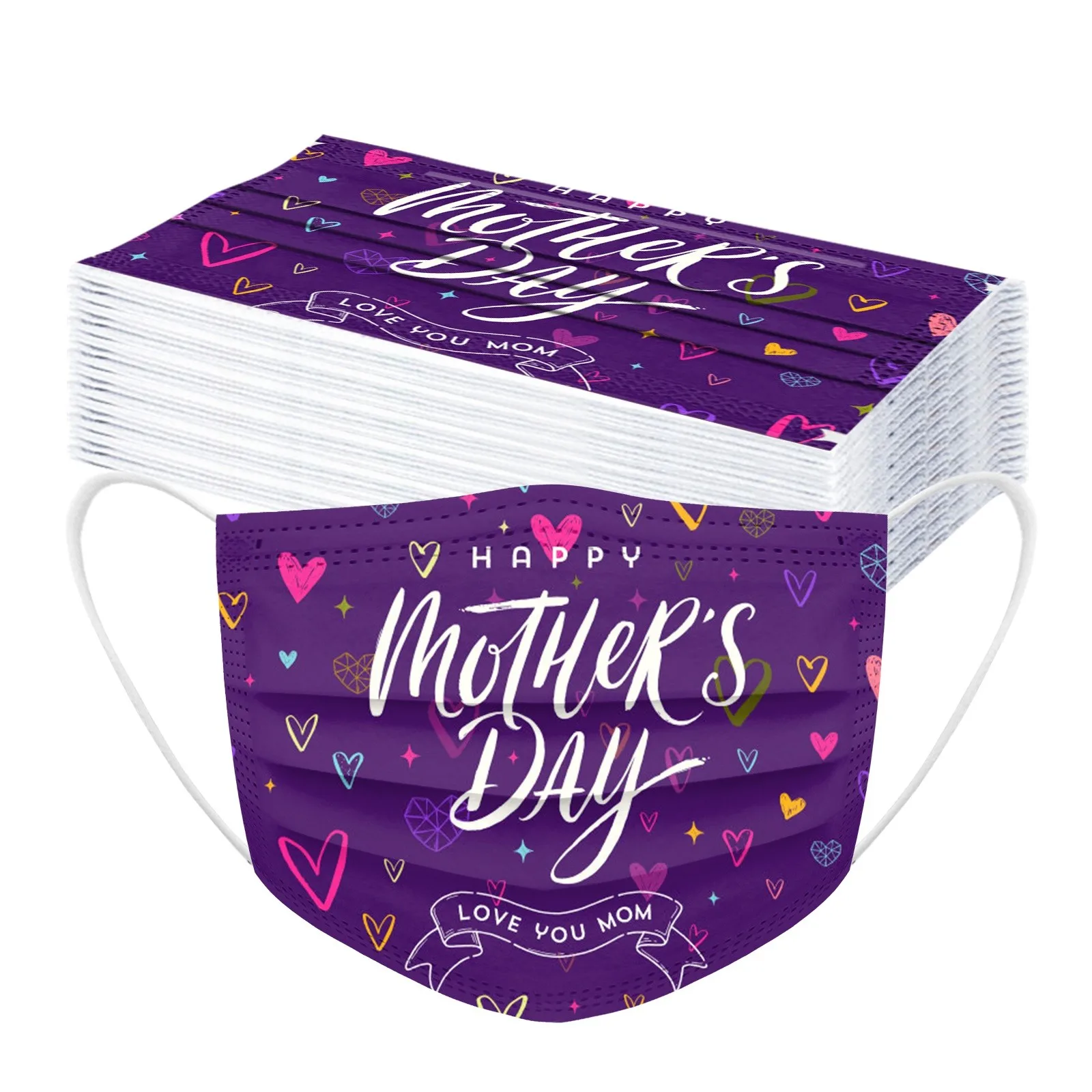 

100PCS mascarilla reutilizable Face Mask masque jetable Adult's Happy Easter Protection 3 Layer Cartoon Disposable Face Mask