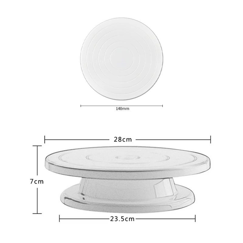 

Cake Turntable DIY Cakes Decorating Rotary Table Plate Plastic Rotating Anti-skid Round Cake Stand Revolving Platform Cake Tools