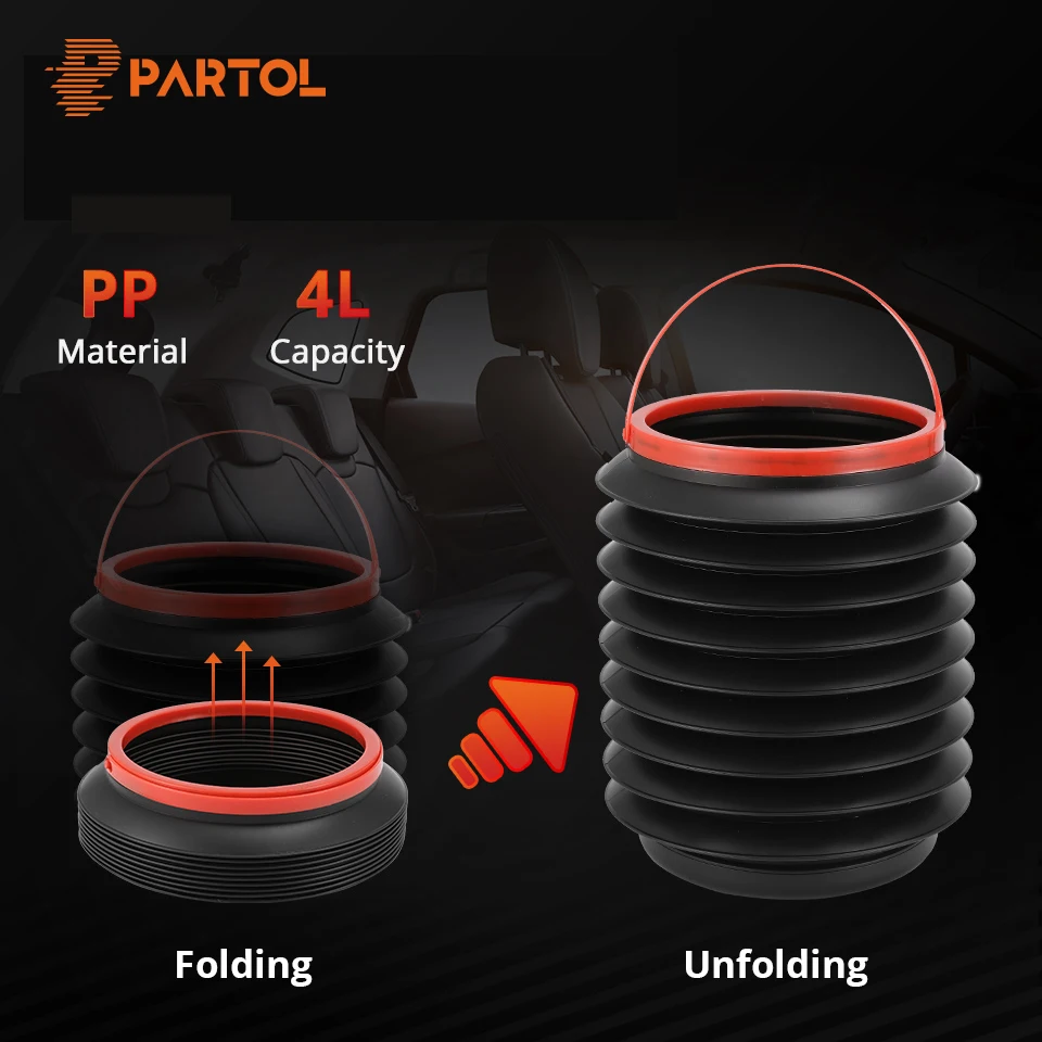 Partol 4L автомобиля складное ведро воды рыбалка кемпинг открытый авто мусора