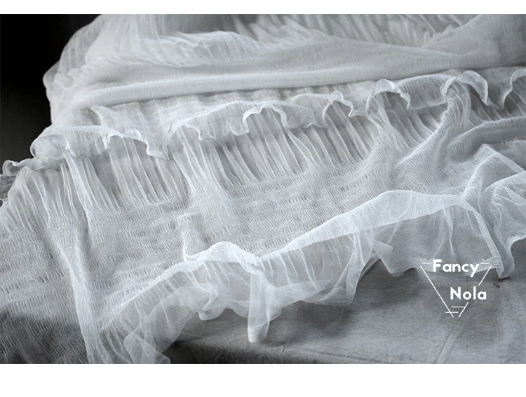 Черный/белый цвет из плиссированной газовой ткани 150 см Ширина нерегулярные