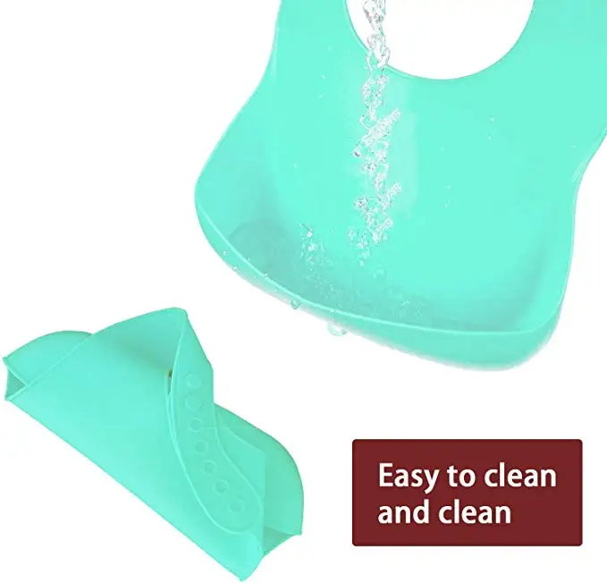 2 Pieces Silicone Bib for Baby Toddler Adjustable Waterproof Kids Bibs Soft Feeding Apron Keeps Stains Off Babador De Bebe | Дом и сад