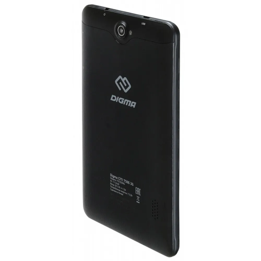 Планшет Digma CITI 7586 3G 1112449/1Gb/16Gb/7"/IPS/1024x600/WiFi/BT/GPS/Android 8.1/microSD 64Gb/2000mAh/TS7203MG/черный -