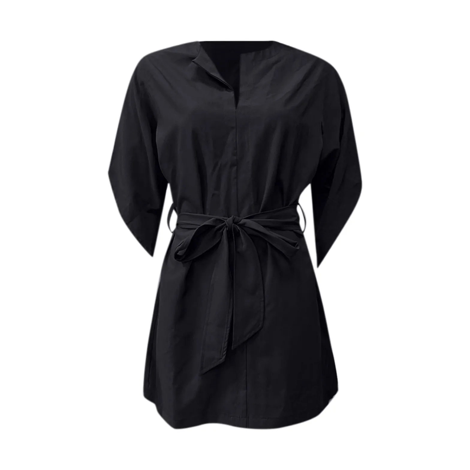 

Dress Summer Woman Belt Solid Color Daily Wear Satin Dresses For Women 2021 Casual Sleeveless Vintage Bohemian V-Neck Mini Dress