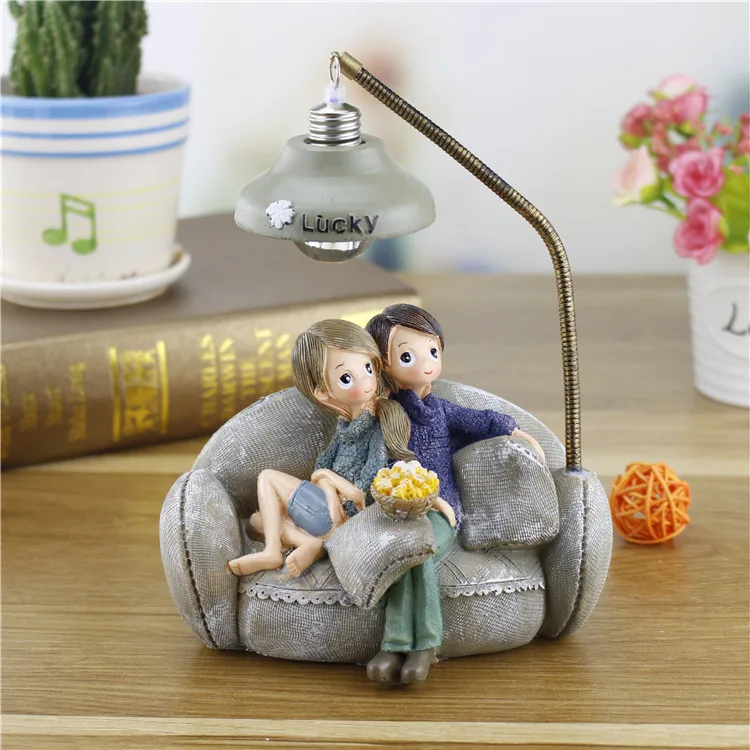 Лампа для спальни смоляные изделия ночной Светильник пары украшения свадебные
