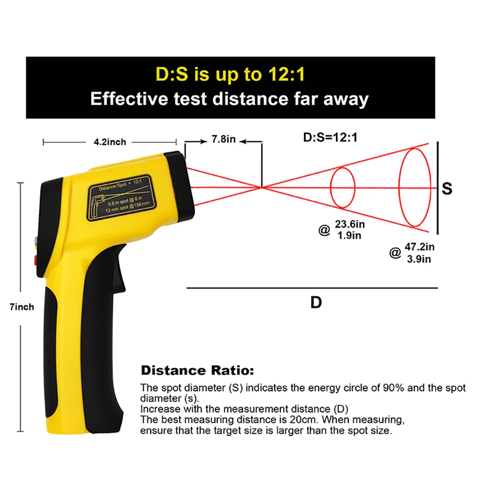 Цифровой Бесконтактный инфракрасный термометр Hti лазерный пирометр для бойлера