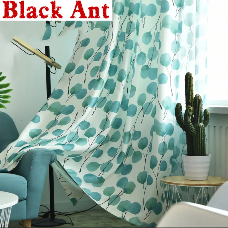 Светонепроницаемые шторы в скандинавском стиле с листьями для современной