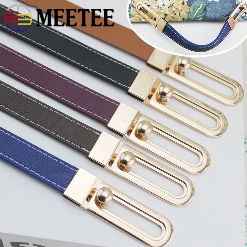 

Meetee 2/5pcs 31cm Manual Bag Handle Buckles PU Leather Handbag Strap Slider Clip Replacetment Hang Hook DIY Hardware Parts