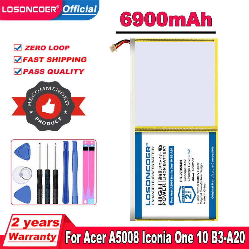 LOSONCOER 6900 мАч PR-279594N Аккумулятор для Acer A5008 Iconia One 10 B3-A20 B3-A30 A3-A40 Pad | Компьютеры и офис