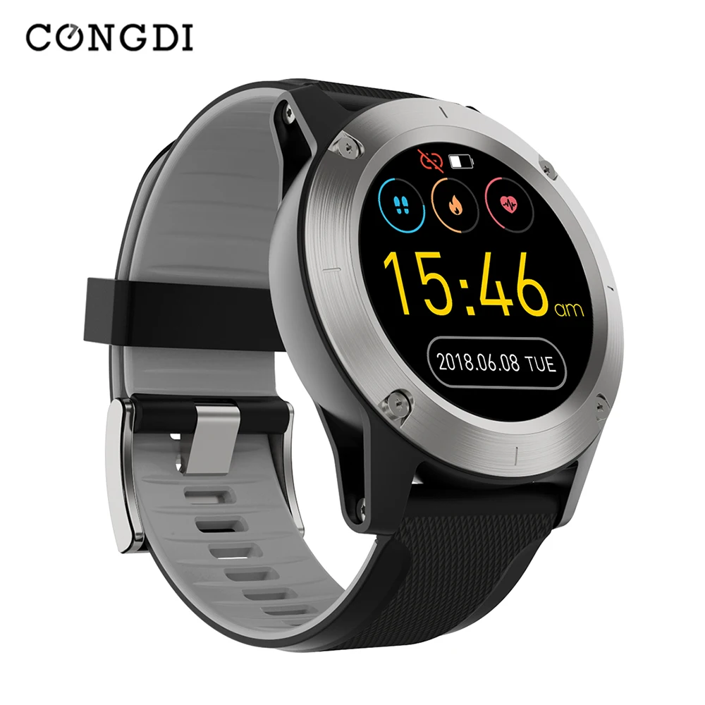 Мужские спортивные водонепроницаемые Смарт часы с пульсометром и сенсорным