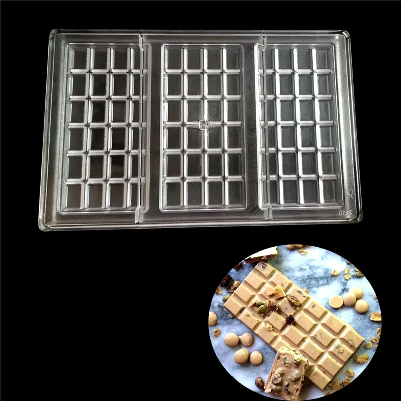 

Поликарбонатные шоколадные формы для выпечки кондитерских изделий кухонные Кондитерские инструменты DIY конфеты бар Choco плесень