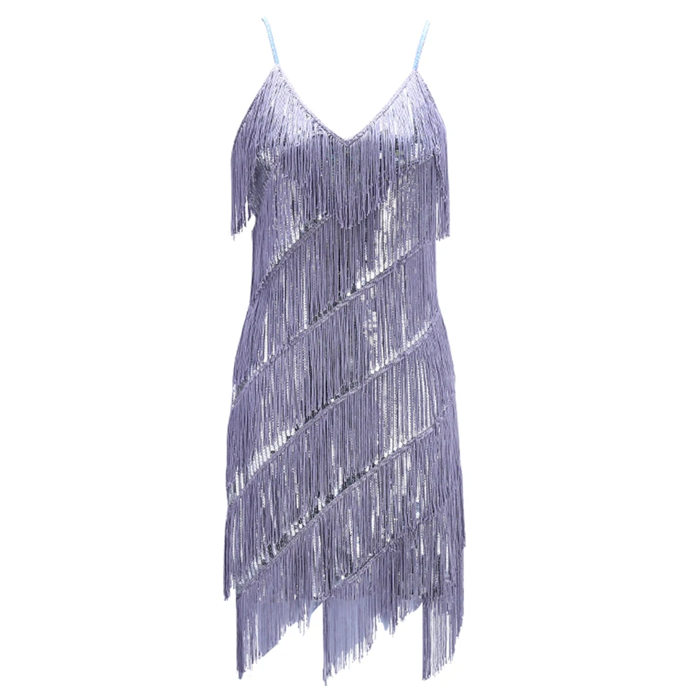 Женское Блестящее Платье Для Латинских Танцев Самбы Танго Костюм Американских