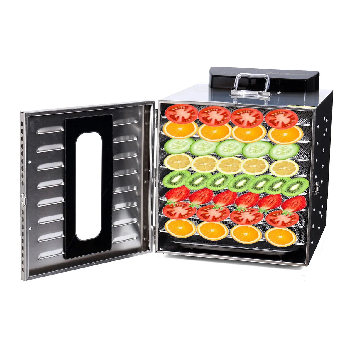 

8 Trays Food Dehydrator 360W 100-250V Stainless Steel Fruit Vegetable Dryer Dried Meat Raisins Beef Jerky Production Tools
