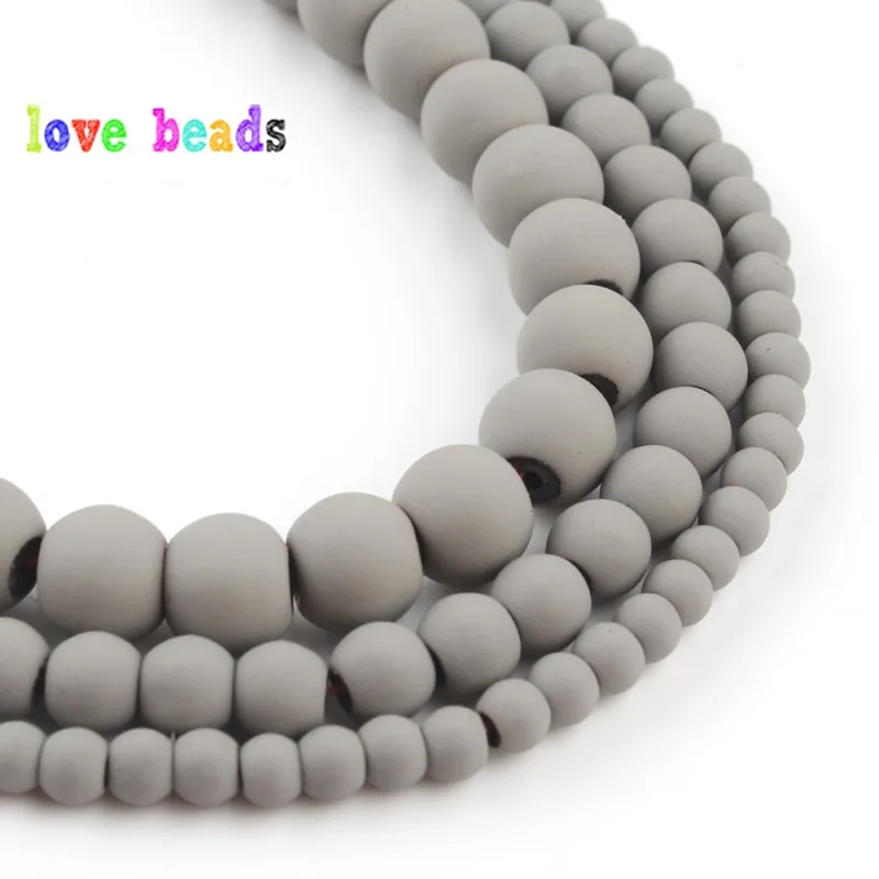 Натуральный светильник-серый гематит матовые резиновые бусины Свободные