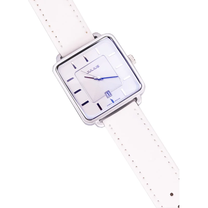 Мужские часы Julius японские кварцевые с автоматической датой Квадратные