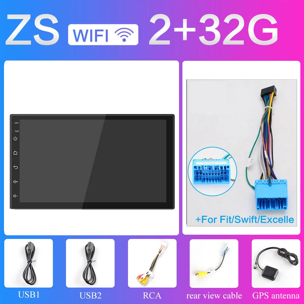2G-Suzuki 2din Android 8,1 система сенсорный экран 7 дюймов HD 2 DIN автомагнитола gps навигация Автомагнитола мультимедиа плеер - Цвет: 2G-Suzuki