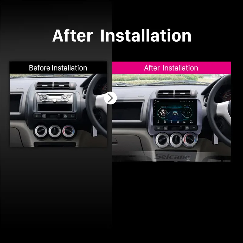 Seicane Android 8.1 9 inch Car GPS Radio Multimedia player for 2002-2008 Honda Jazz Manual AC Right Hand Drive Head Unit Stereo |