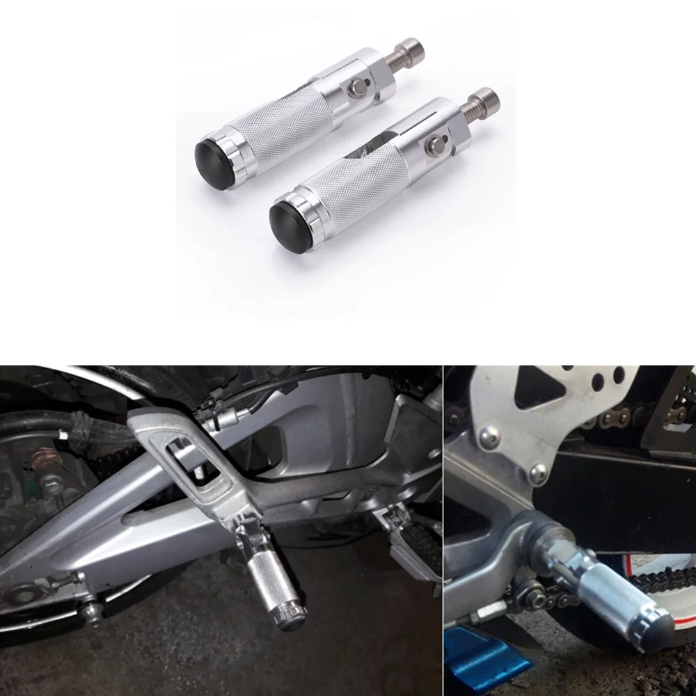 

2pcs Black Sliver CNC Aluminum Universal Motorcycle Motor Bike Folding Footrests Footpegs Foot Rests Pegs Rear Pedals Set Parts