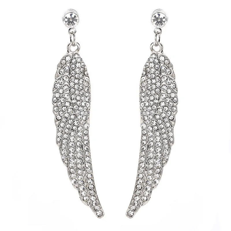 Женские серьги-подвески с ангельскими перьями серьги кристаллами 2022 - купить по