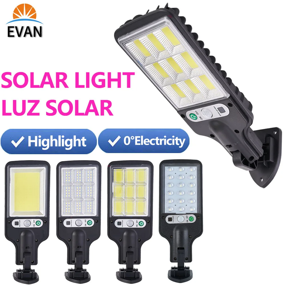 LED Solar Street Light Outdoor Exterior Waterproof With 3 Mode PIR Motion Sensor High Bright Lamp for Garden Patio | Лампы и освещение