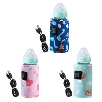 3 levels of temperature control usb baby bottle warmer portable bottle heated cover for baby feeding accessories