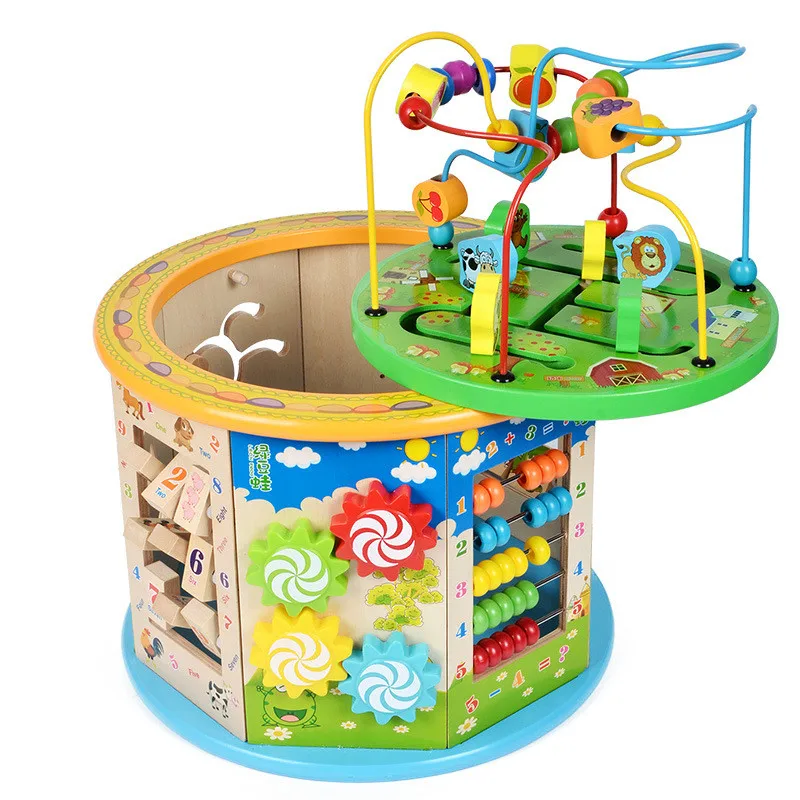 Детские Игрушки для раннего образования деревянные бочки головоломка восемь