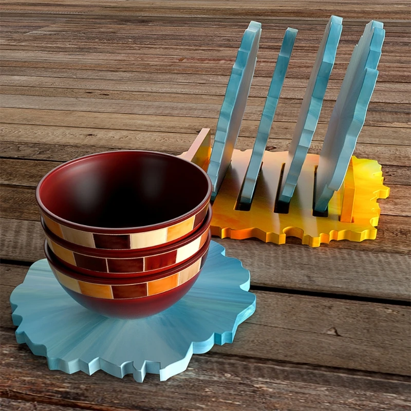 

Silicone Round Coaster Combination Molds Epoxy Resin Molds Glossy Silicone Mold for Agate Resin Coasters Cup Mats